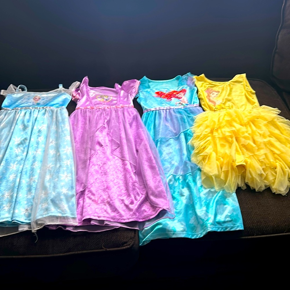 Girls' Disney Princess Dresses Lot - Blue, Purple, Yellow